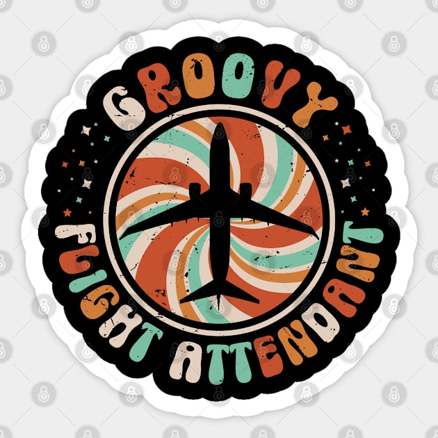 Groovy Flight Attendant Sticker by WyldbyDesign